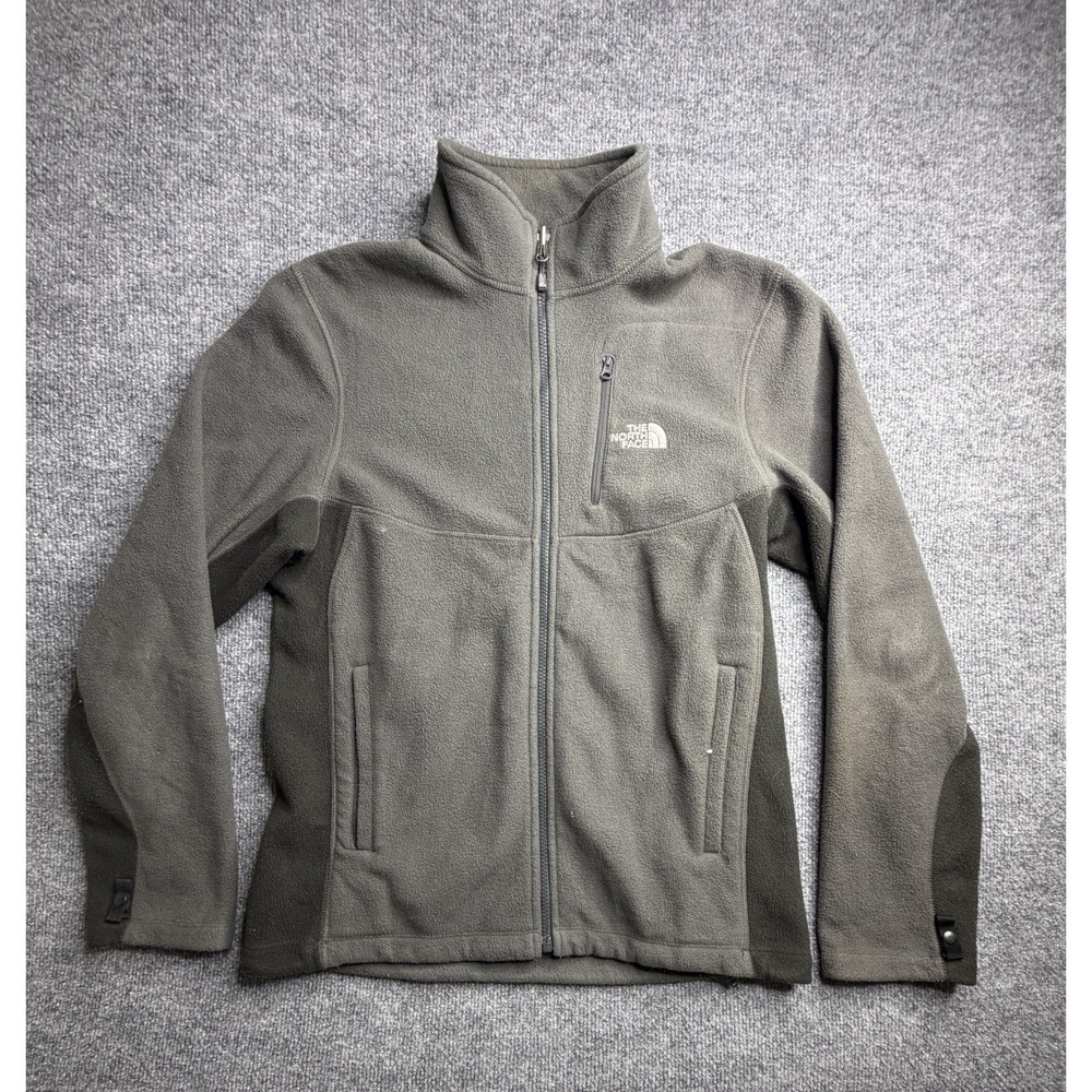 The North Face Jacket Mens S/P Gray Black Fleece Full‎ Zip Outdoor Hiking
